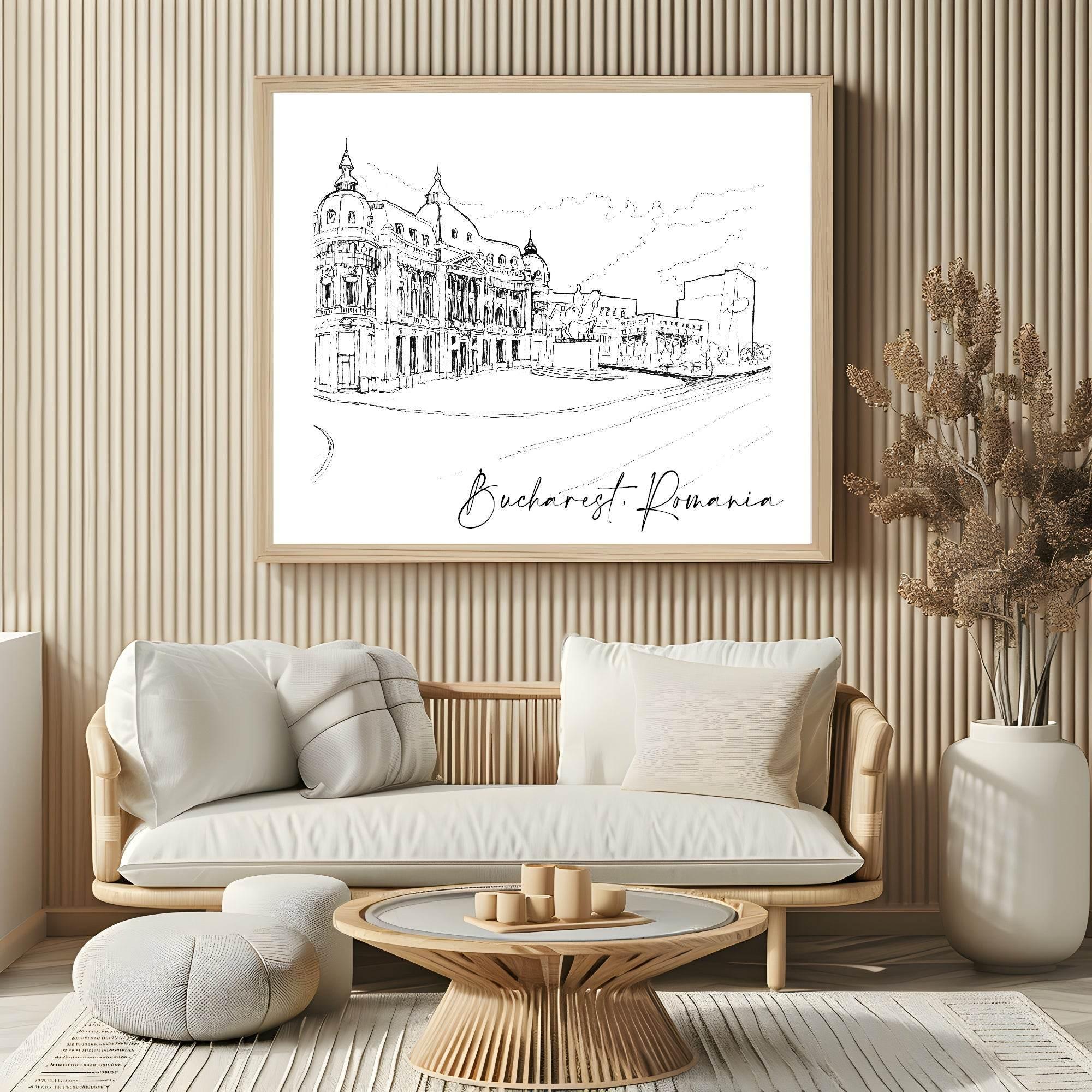 Bucharest, Romania Print | Illustrated Wall Art - Larosier Prints