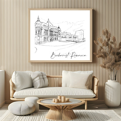 Bucharest, Romania Print | Illustrated Wall Art