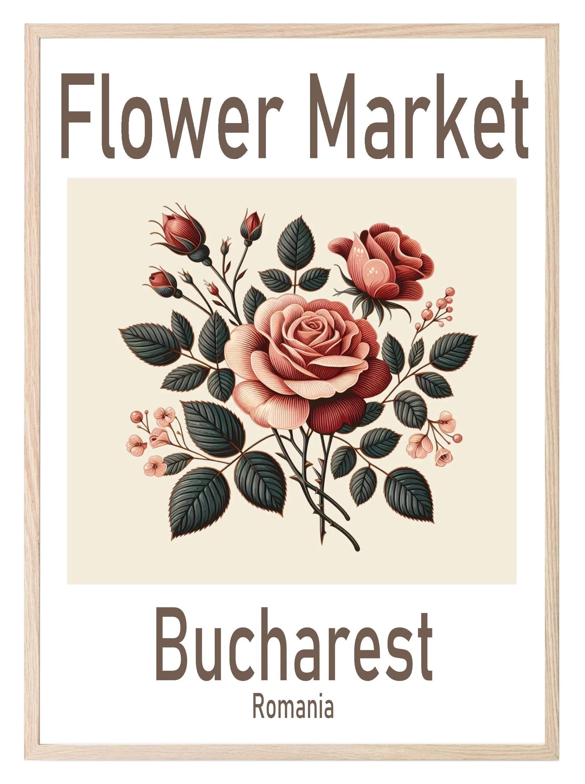 Flower Market of Bucharest, Romania Print | Floral Travel Wall Art - Larosier Prints