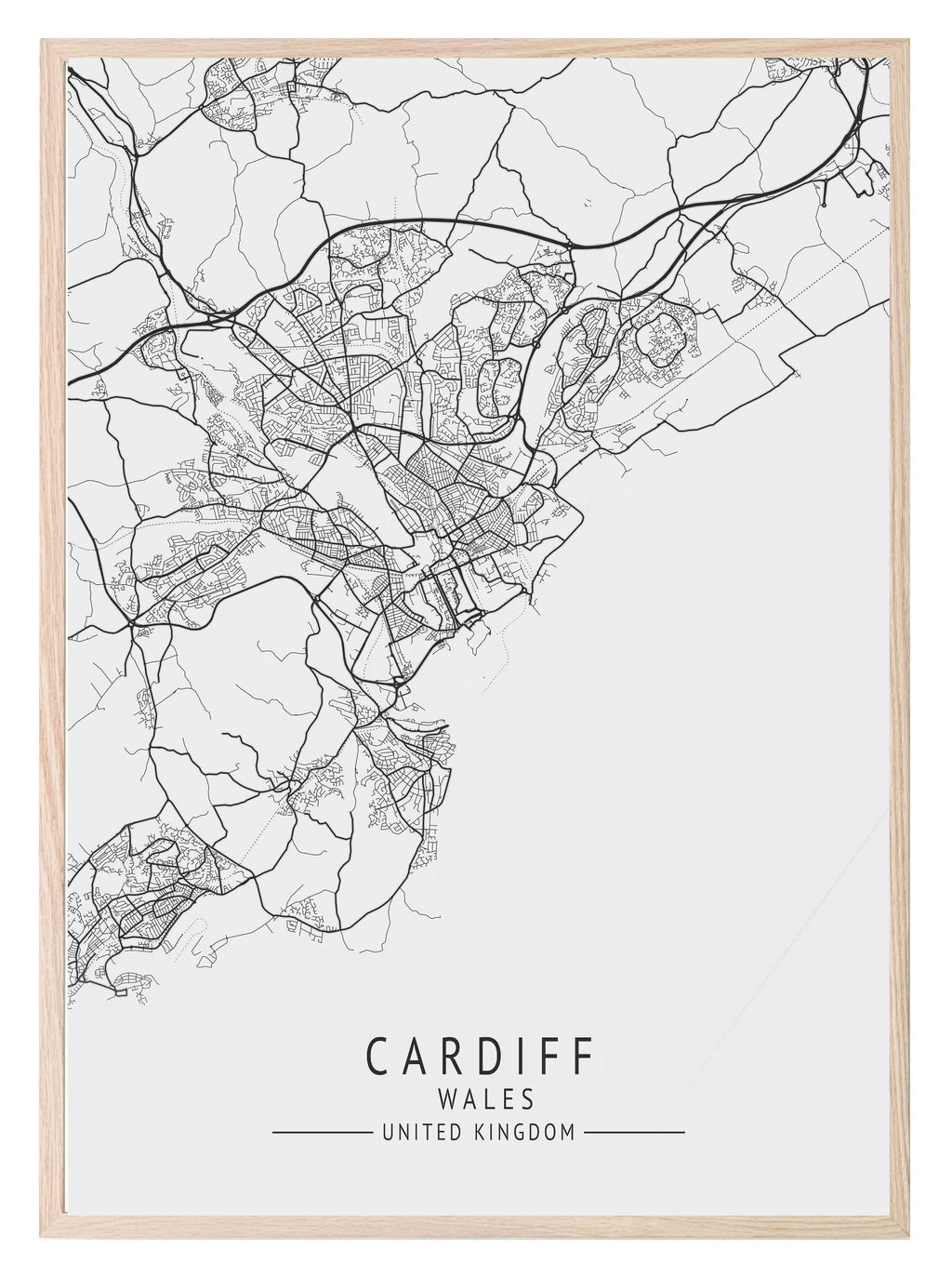 Cardiff Wales Print | Travel Map Wall Art - Larosier Prints