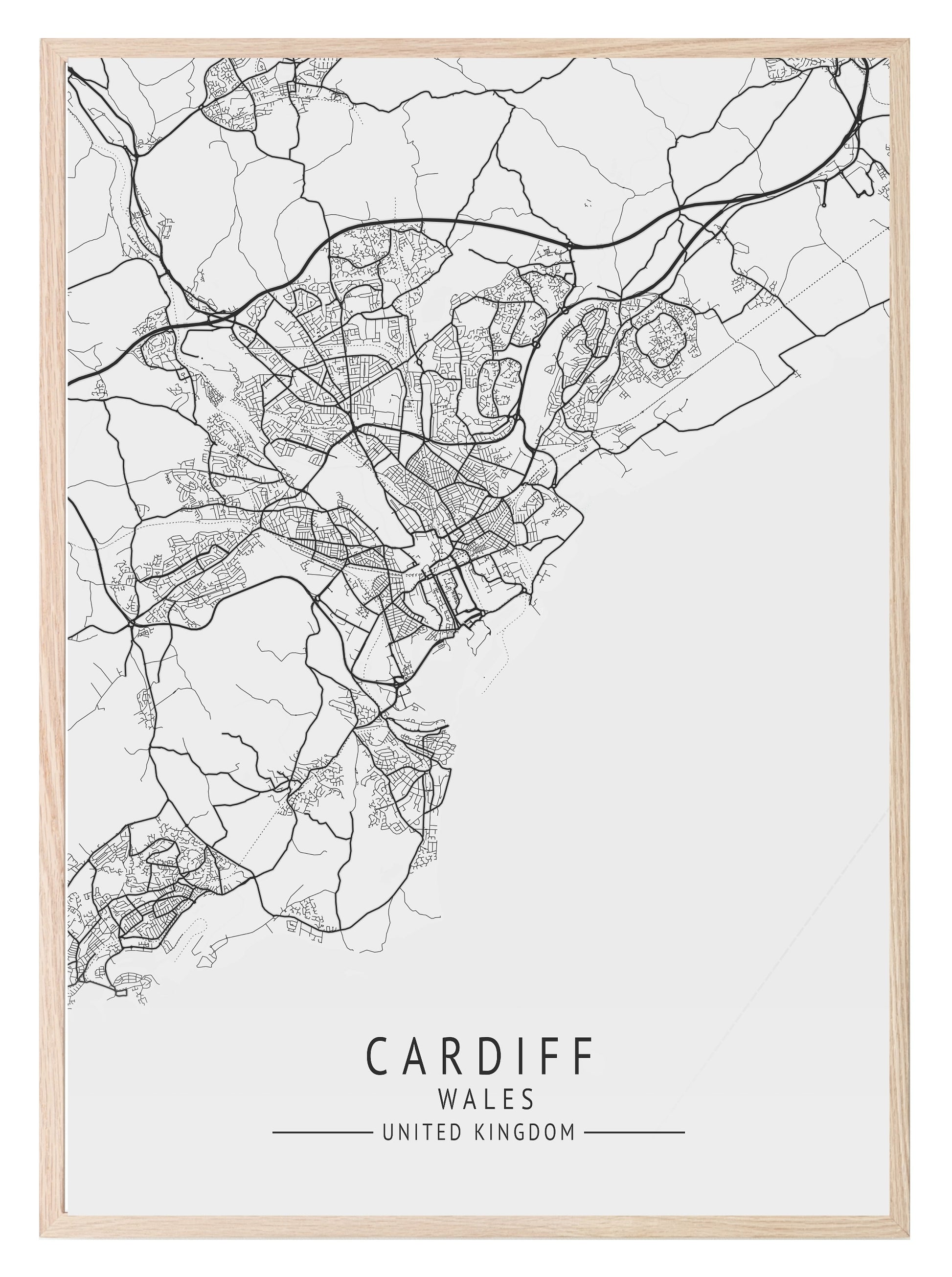 Cardiff Wales Print | Travel Map Wall Art