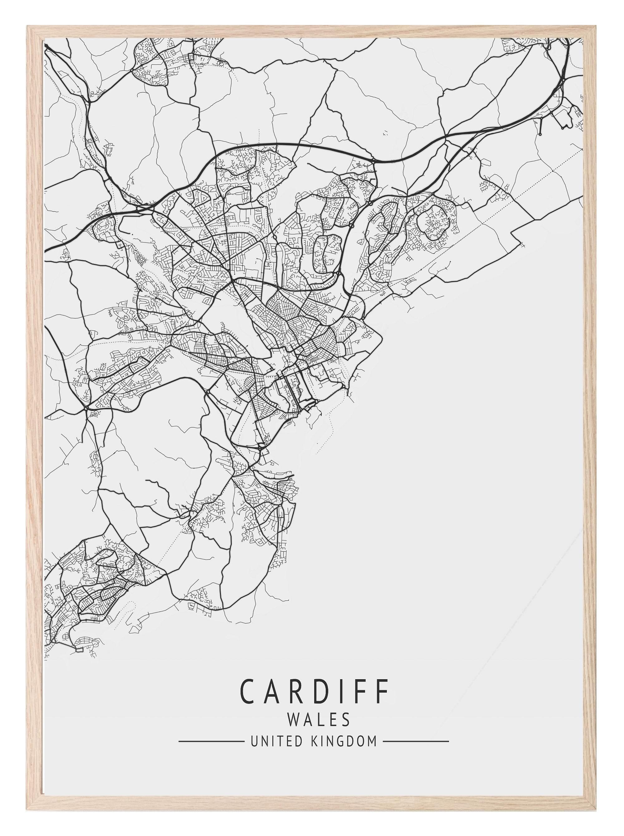 Cardiff Wales Print | Travel Map Wall Art - Larosier Prints