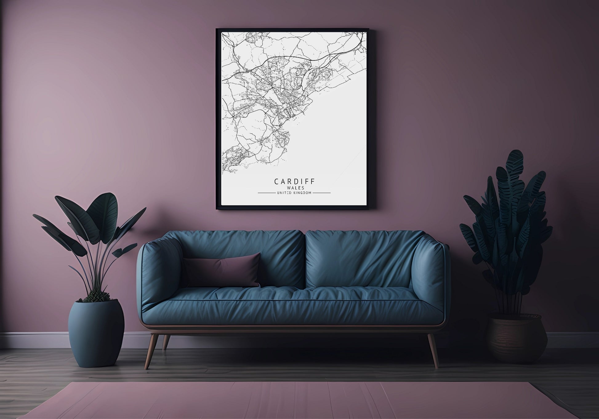 Cardiff Wales Print | Travel Map Wall Art