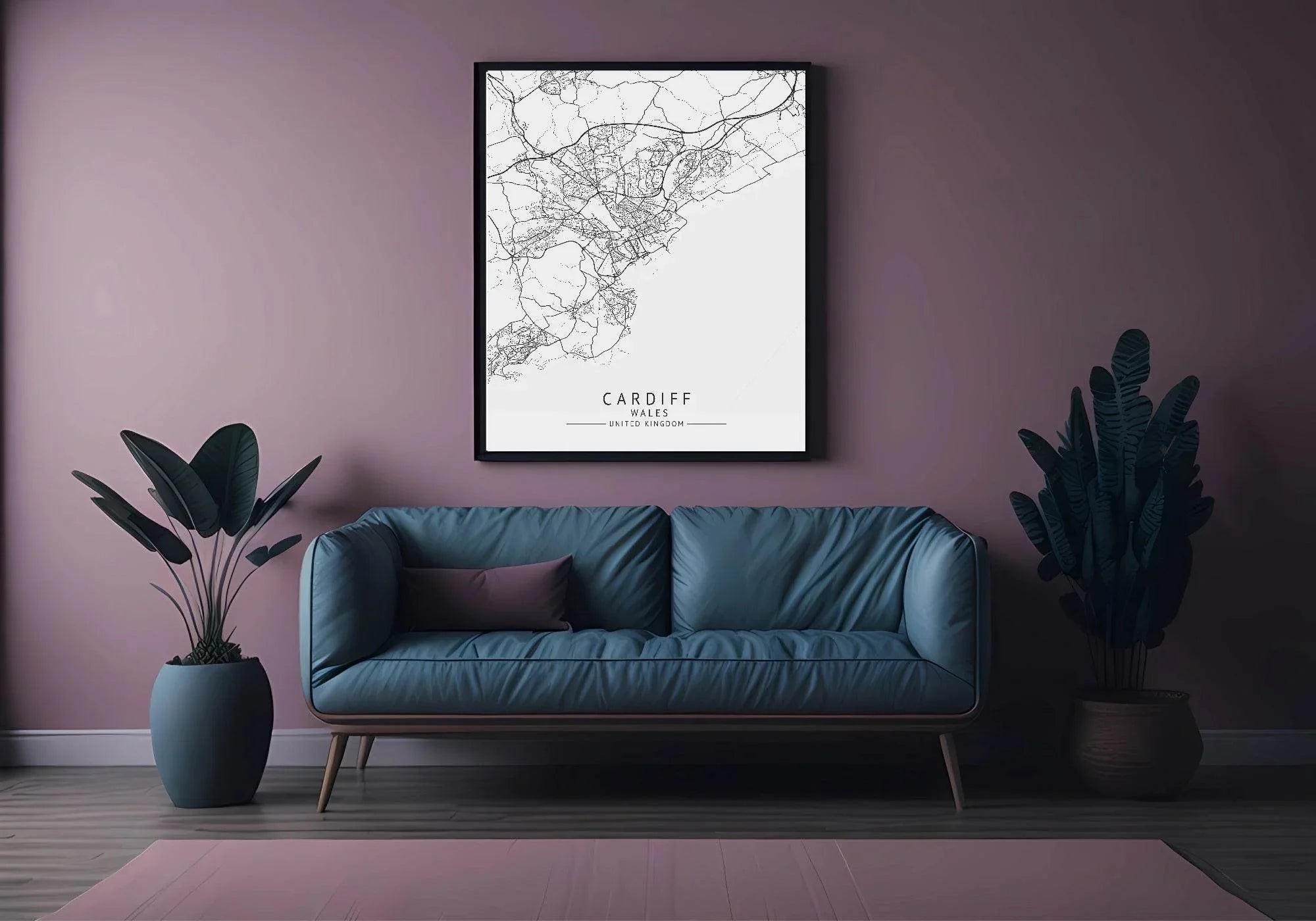 Cardiff Wales Print | Travel Map Wall Art - Larosier Prints