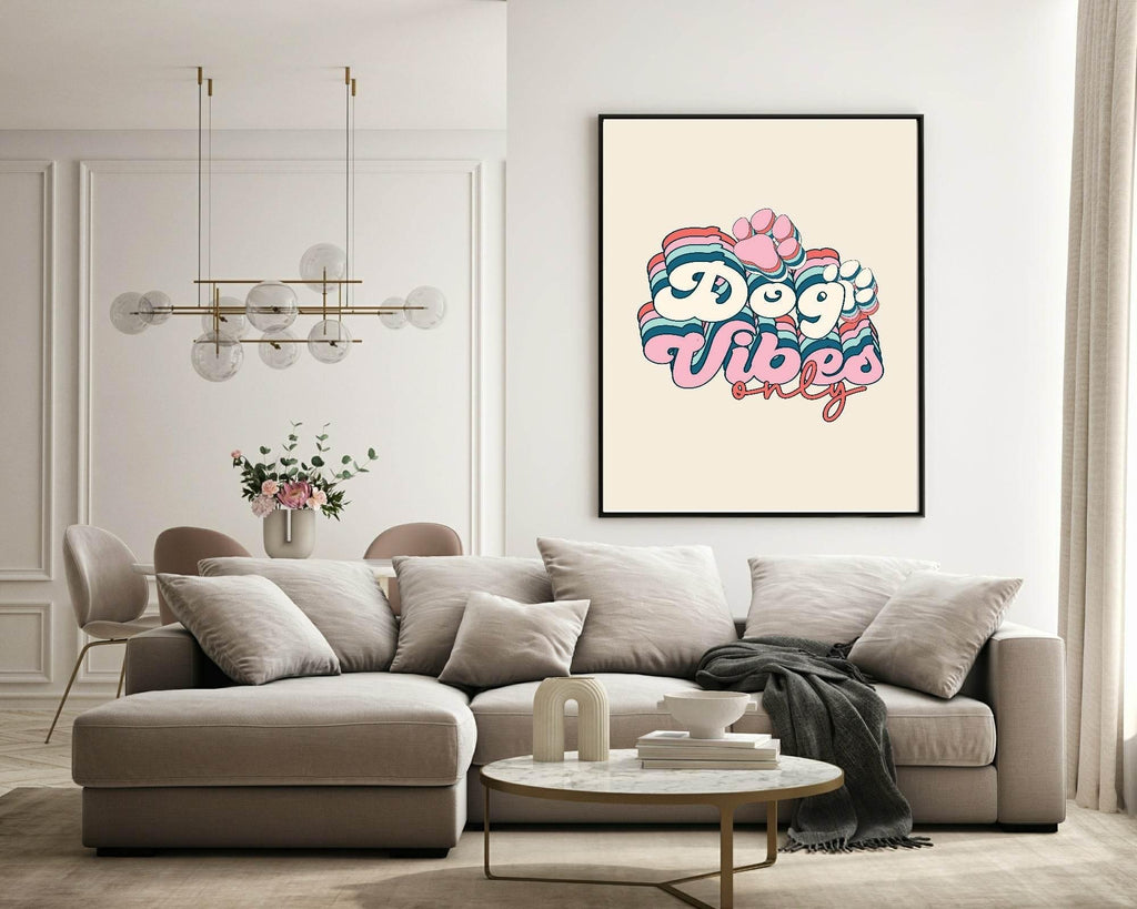 Dog Vibes Print | Retro Pet Lovers Wall Art - Larosier Prints