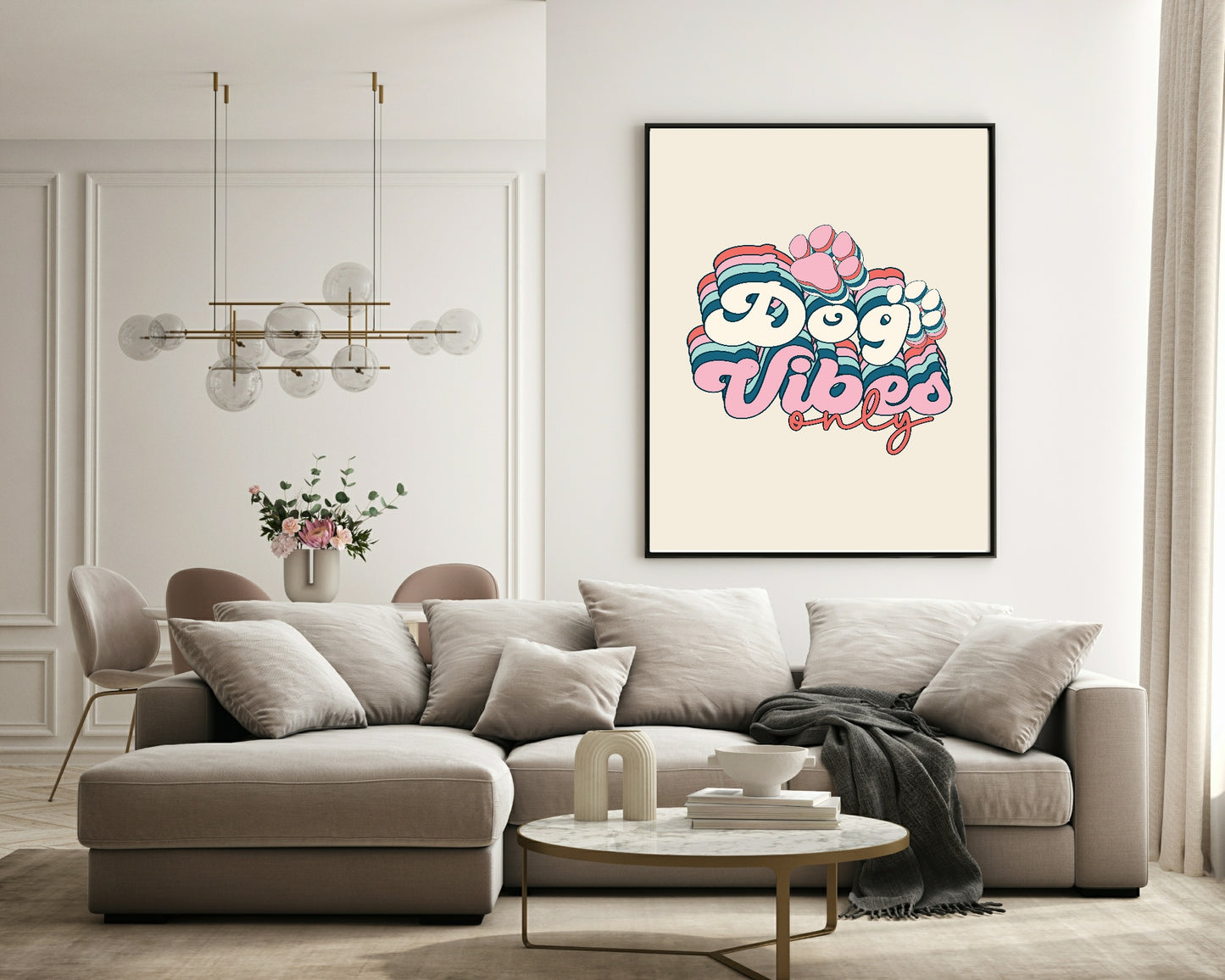 Dog Vibes Print | Retro Pet Lovers Wall Art