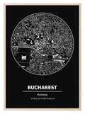 Bucharest Romania Coordinates Print | Travel Map Wall Art - Larosier Prints