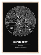 Bucharest Romania Coordinates Print | Travel Map Wall Art - Larosier Prints