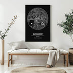 Bucharest Romania Coordinates Print | Travel Map Wall Art - Larosier Prints
