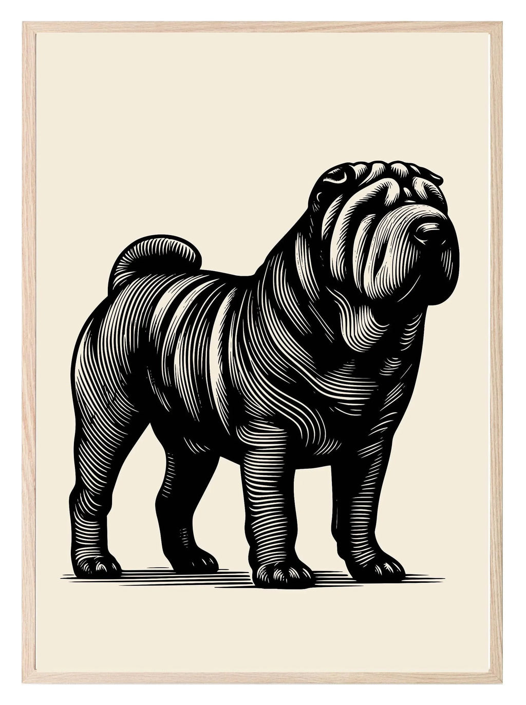 Shar-pei Dog Print | Fun Pet Lovers Wall Art - Larosier Prints