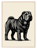 Shar-pei Dog Print | Fun Pet Lovers Wall Art - Larosier Prints