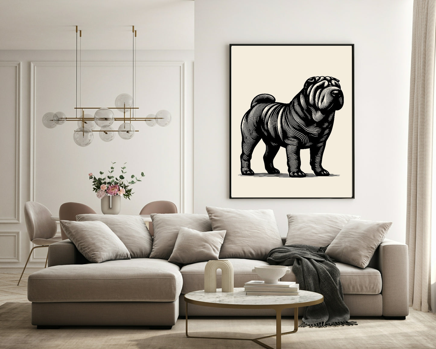 Shar-pei Dog Print | Fun Pet Lovers Wall Art