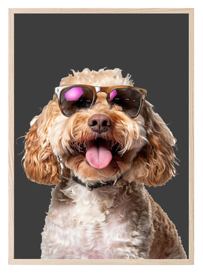 Cockapoo In Sun Glasses Dog Print | Fun Pet Lovers Wall Art