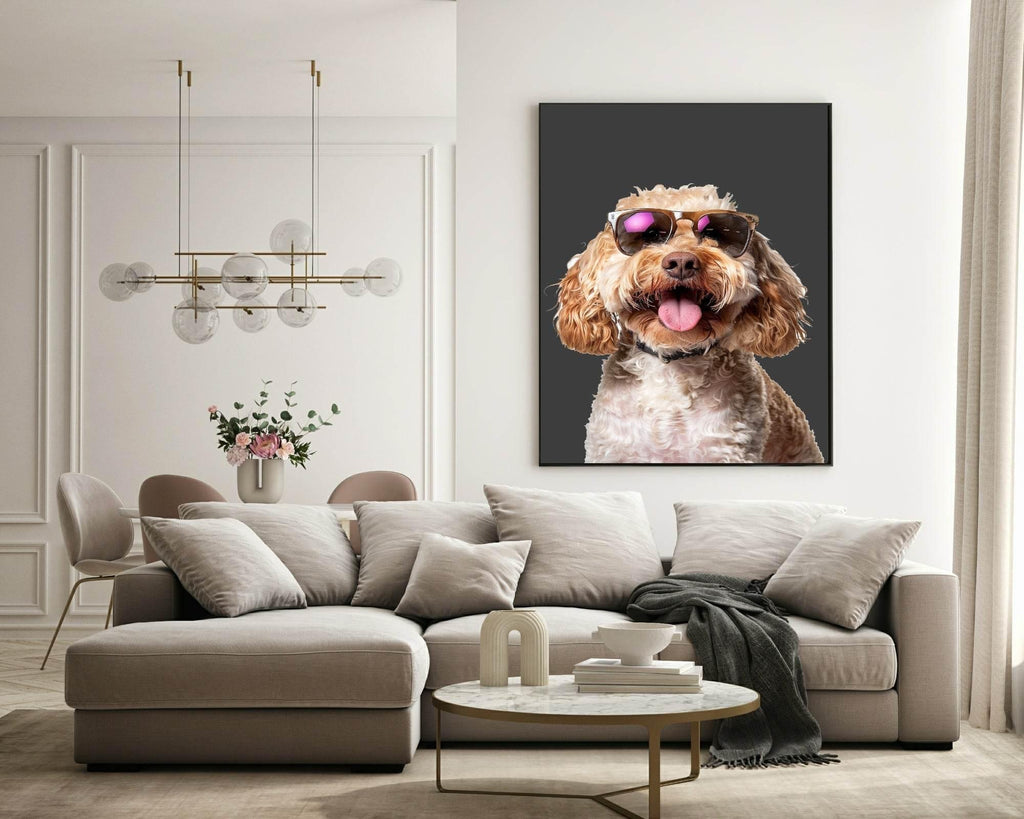 Cockapoo In Sun Glasses Dog Print | Fun Pet Lovers Wall Art - Larosier Prints