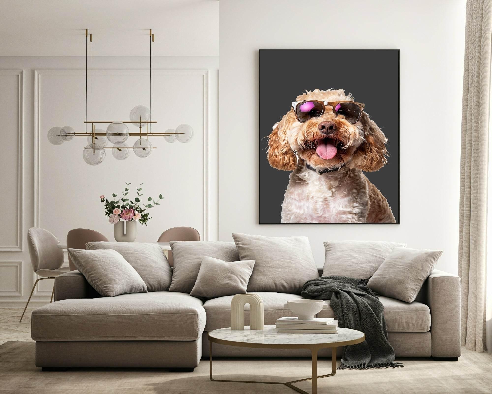 Cockapoo In Sun Glasses Dog Print | Fun Pet Lovers Wall Art - Larosier Prints