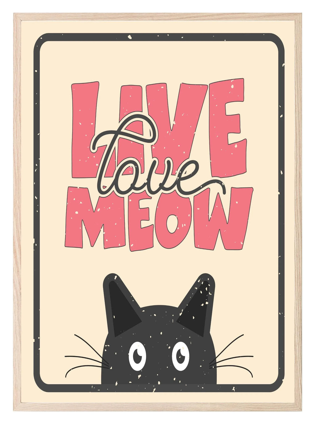 Live Love Meow Cat Print | Pet Lovers Wall Art - Larosier Prints