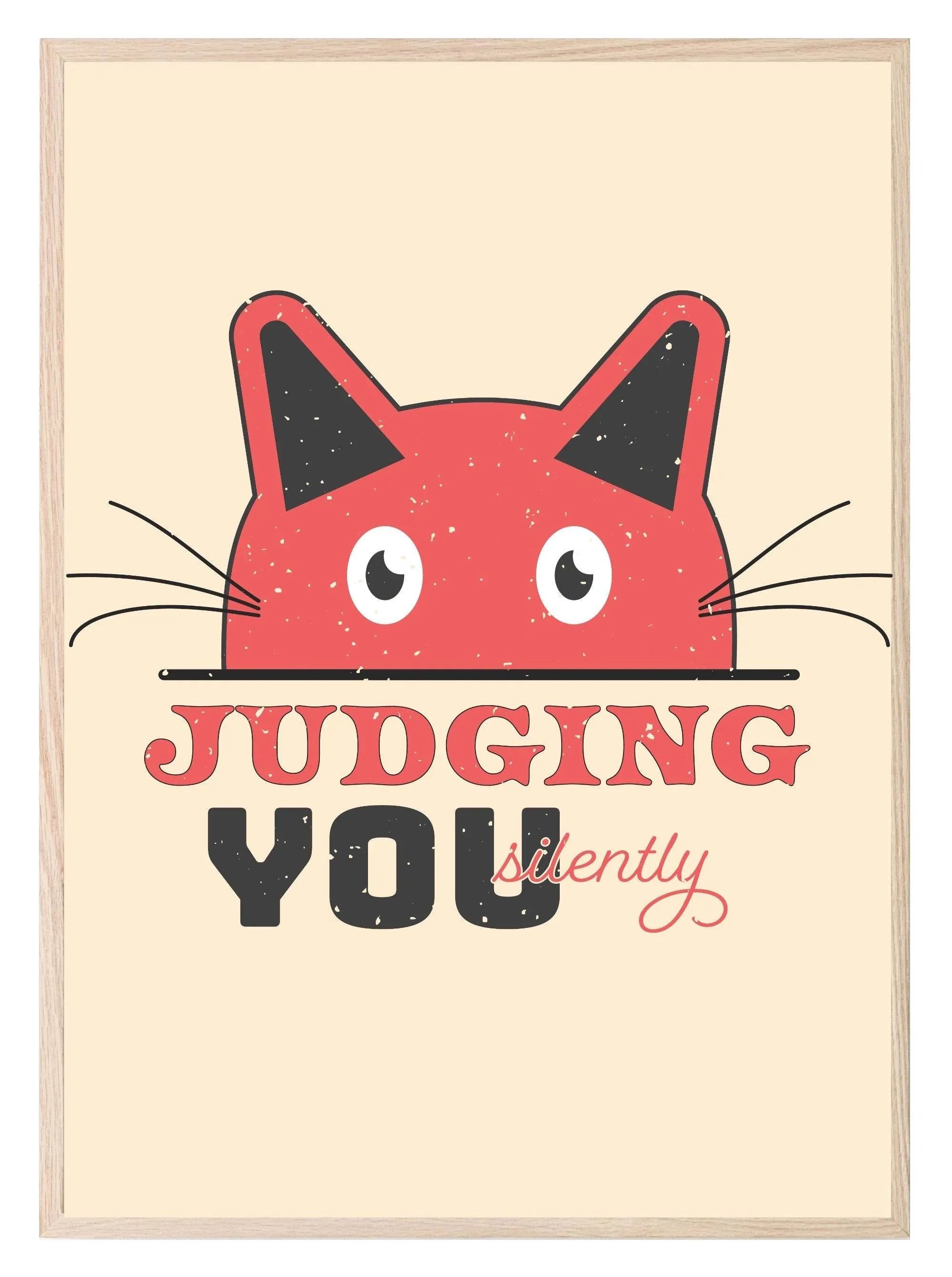 Judging You Silently Cat Print | Pet Lovers Wall Art - Larosier Prints
