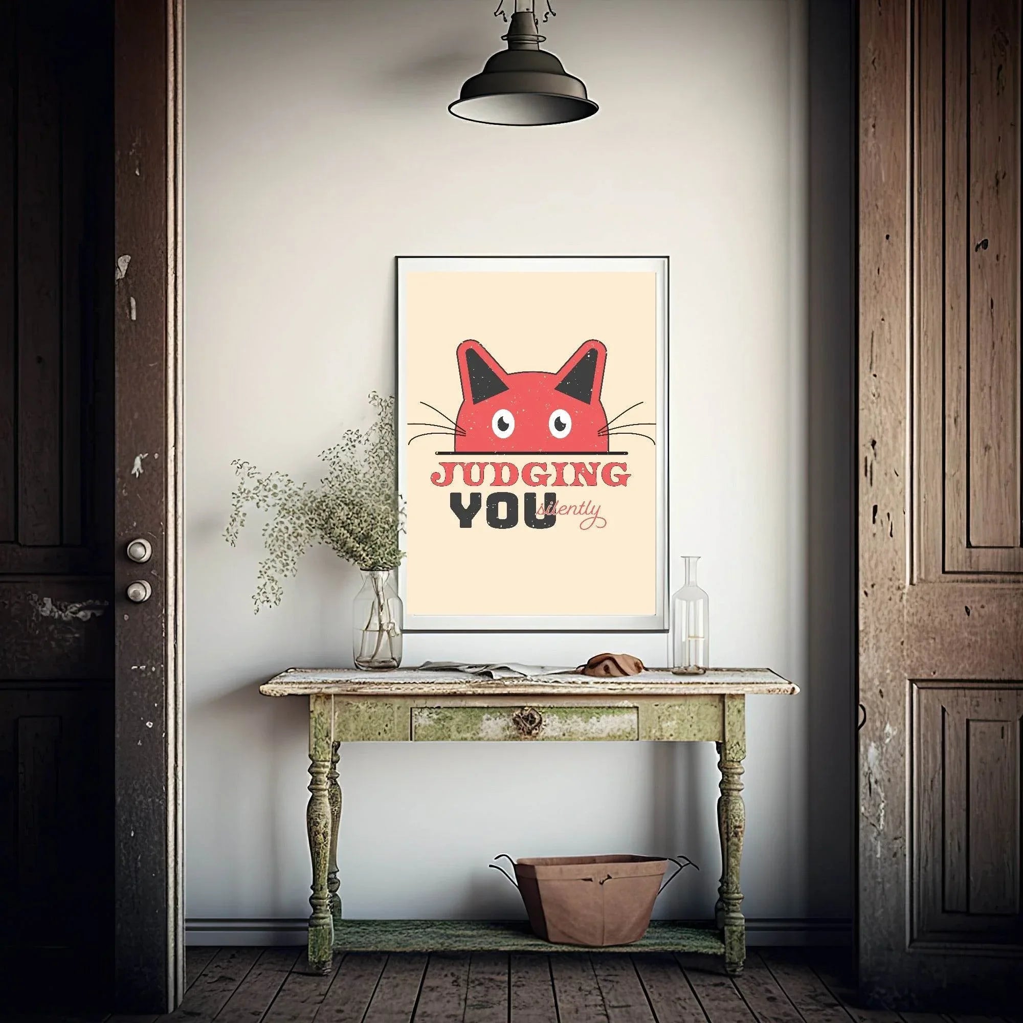 Judging You Silently Cat Print | Pet Lovers Wall Art - Larosier Prints