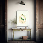 Green & Cream Cat Print | Pet Lovers Wall Art - Larosier Prints