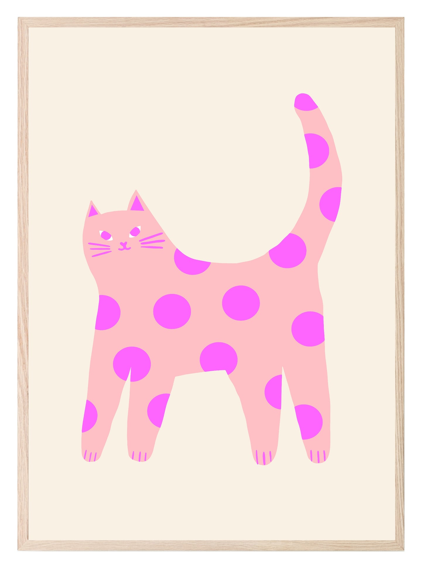 Pink Cat Print | Pet Lovers Wall Art