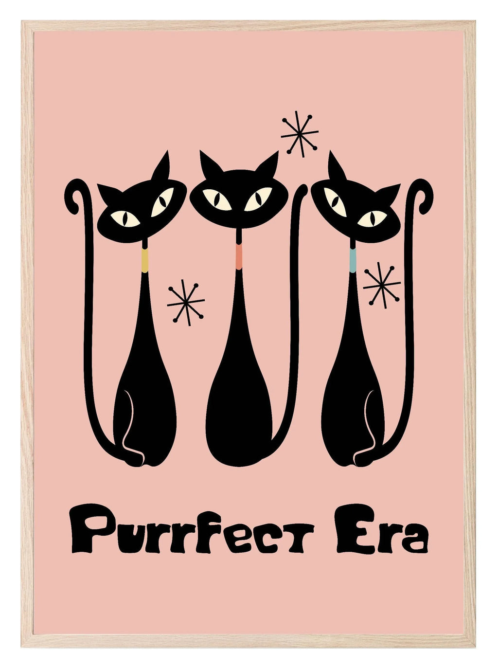 Purrfect Era Print | Trio of cats Wall Art - Larosier Prints