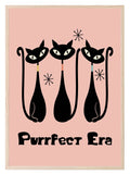 Purrfect Era Print | Trio of cats Wall Art - Larosier Prints