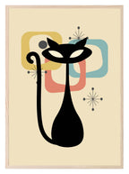 Cream Abstract Cat Print | Pet Lovers Wall Art - Larosier Prints