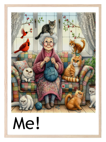 Crazy Cat Lady - Me Print | Fun Pet Lovers Wall Art