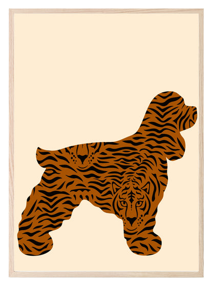 Cocker Spaniel Dog Print | Abstract Tiger Pattern Wall Art