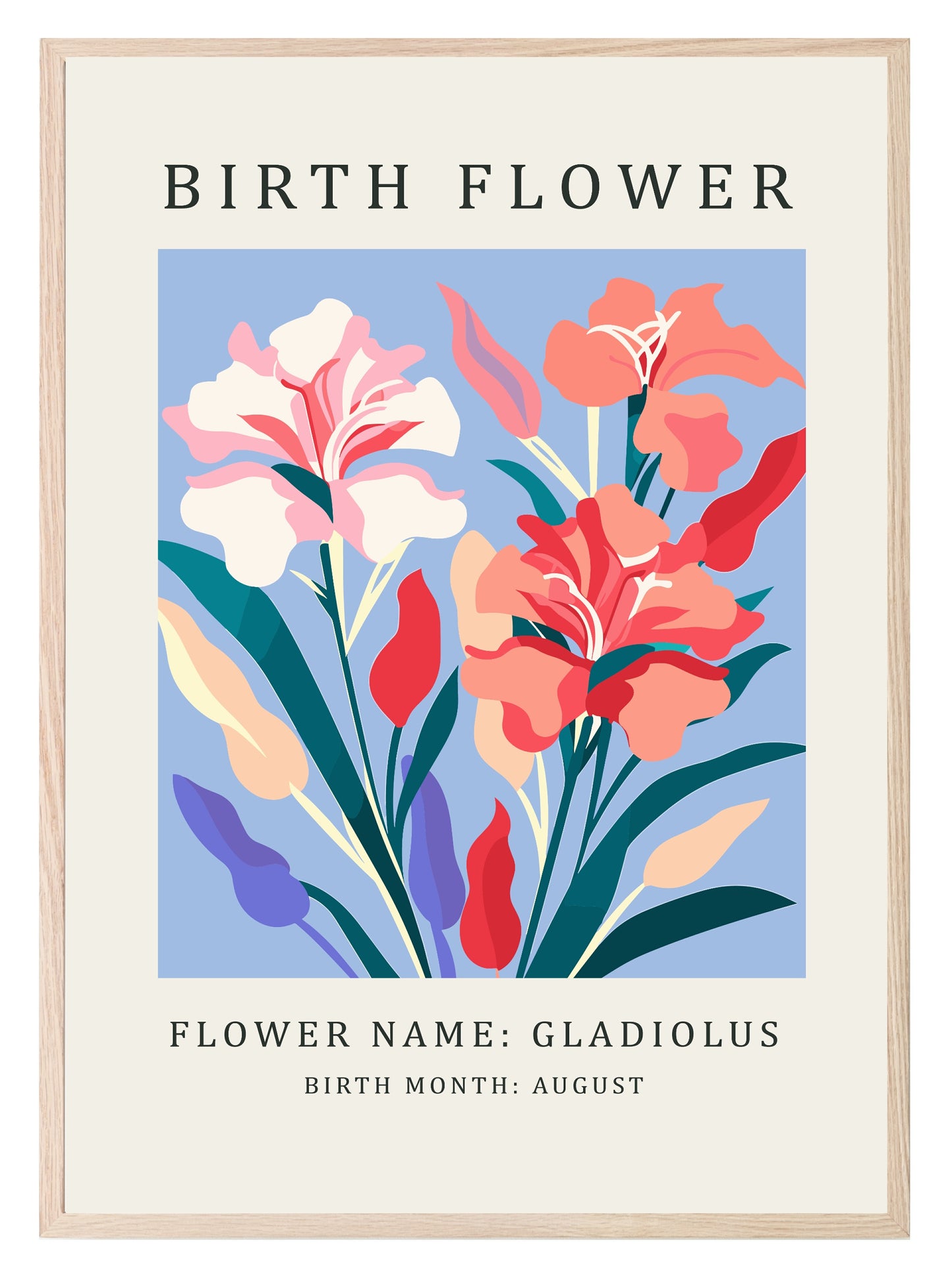 Birth Flower Print | Floral Birthday Wall Art August