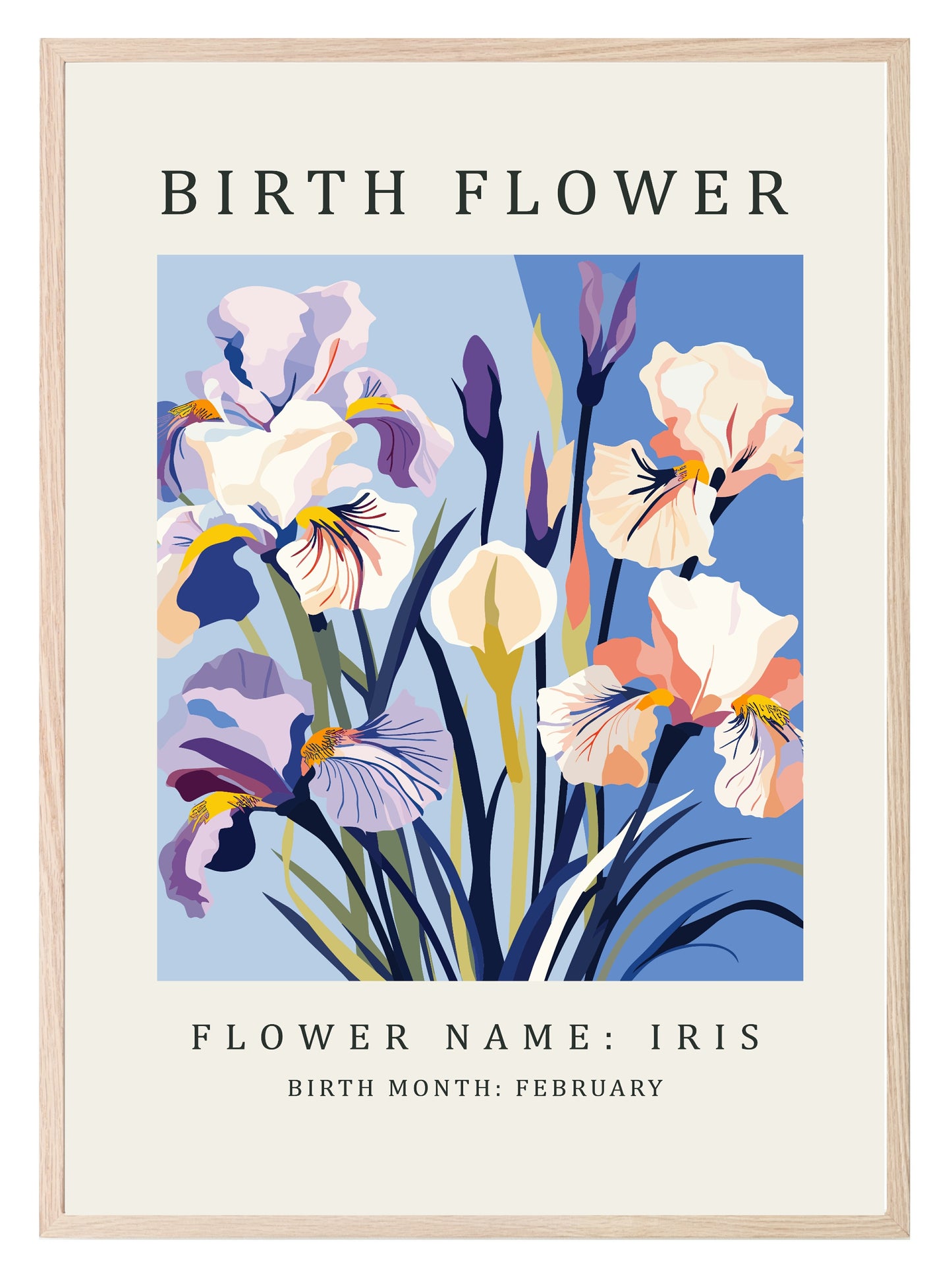 Birth Flower Print | Floral Birthday Wall Art February