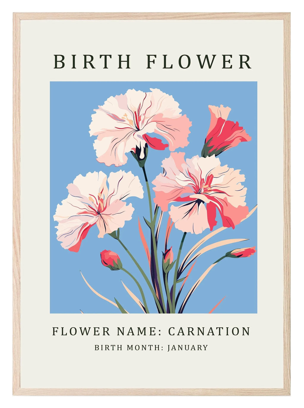 Birth Flower Print | Floral Birthday Wall Art - Larosier Prints