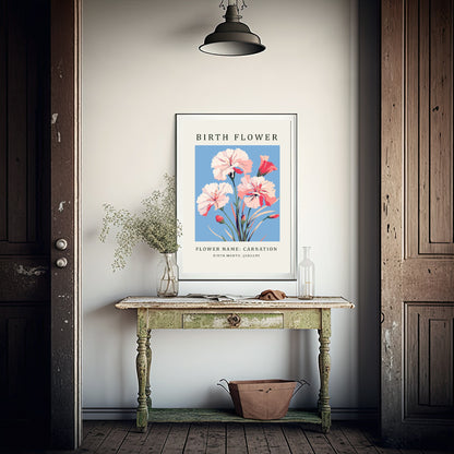 Birth Flower Print | Floral Birthday Wall Art