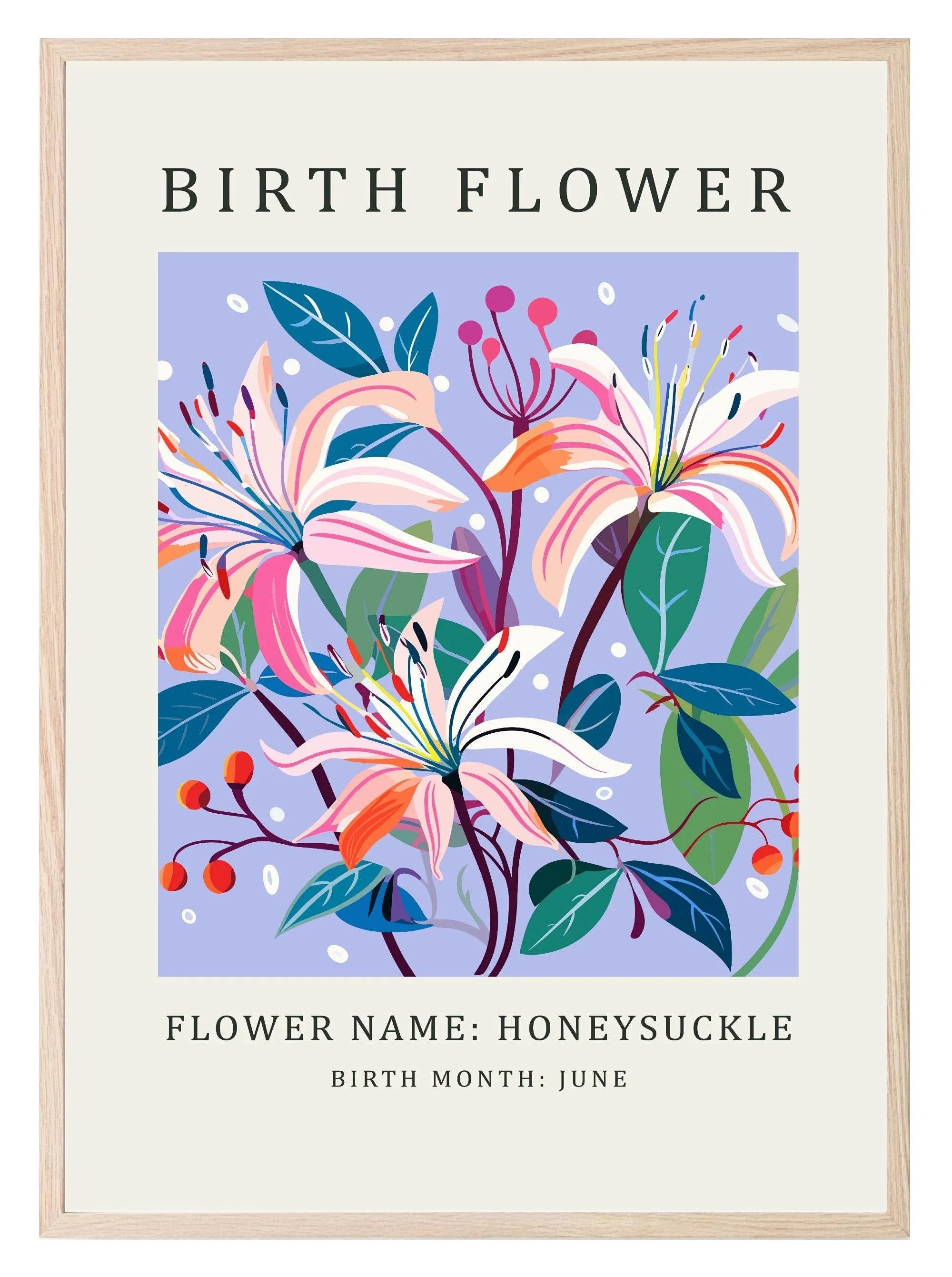 Birth Flower Print | Floral Birthday Wall Art - Larosier Prints