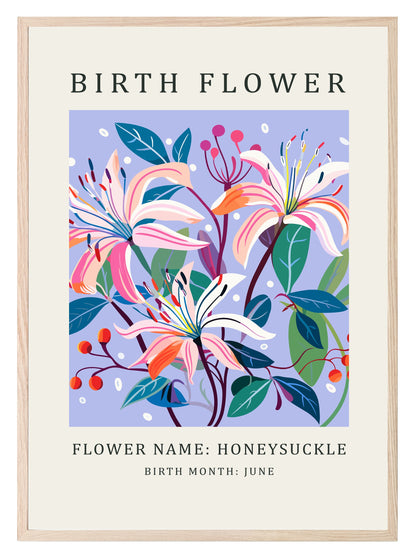 Birth Flower Print | Floral Birthday Wall Art June