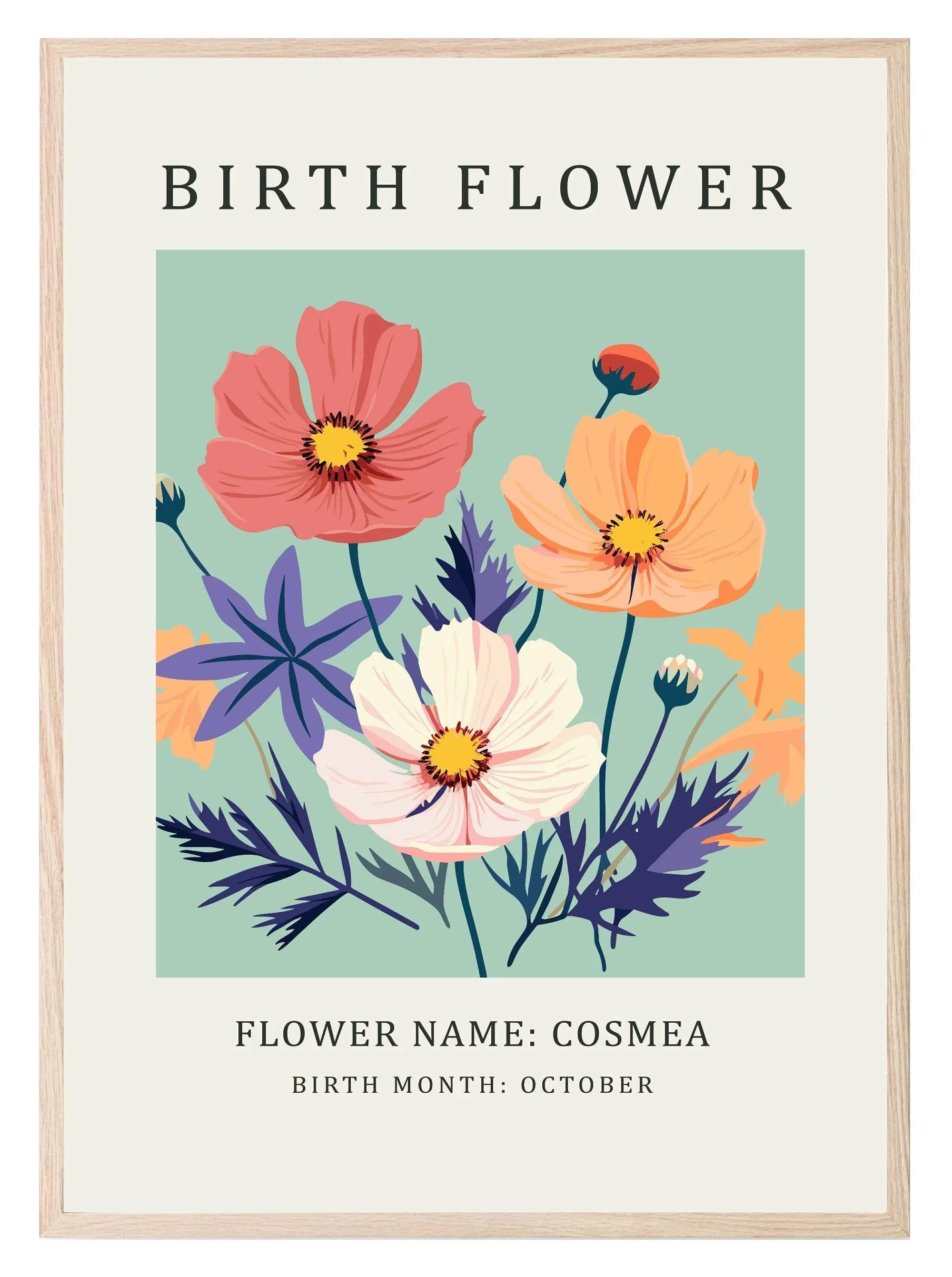 Birth Flower Print | Floral Birthday Wall Art - Larosier Prints