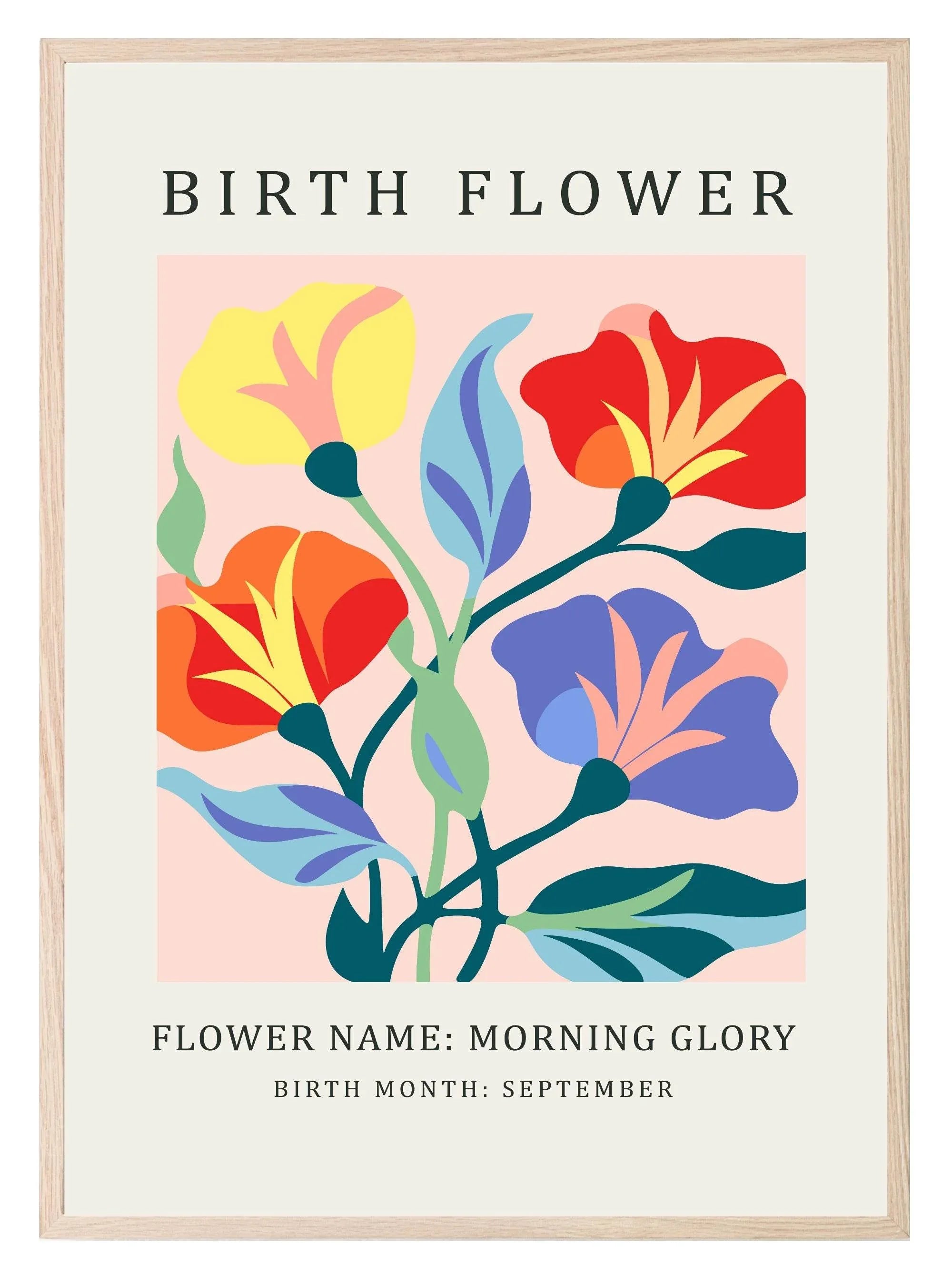 Birth Flower Print | Floral Birthday Wall Art - Larosier Prints
