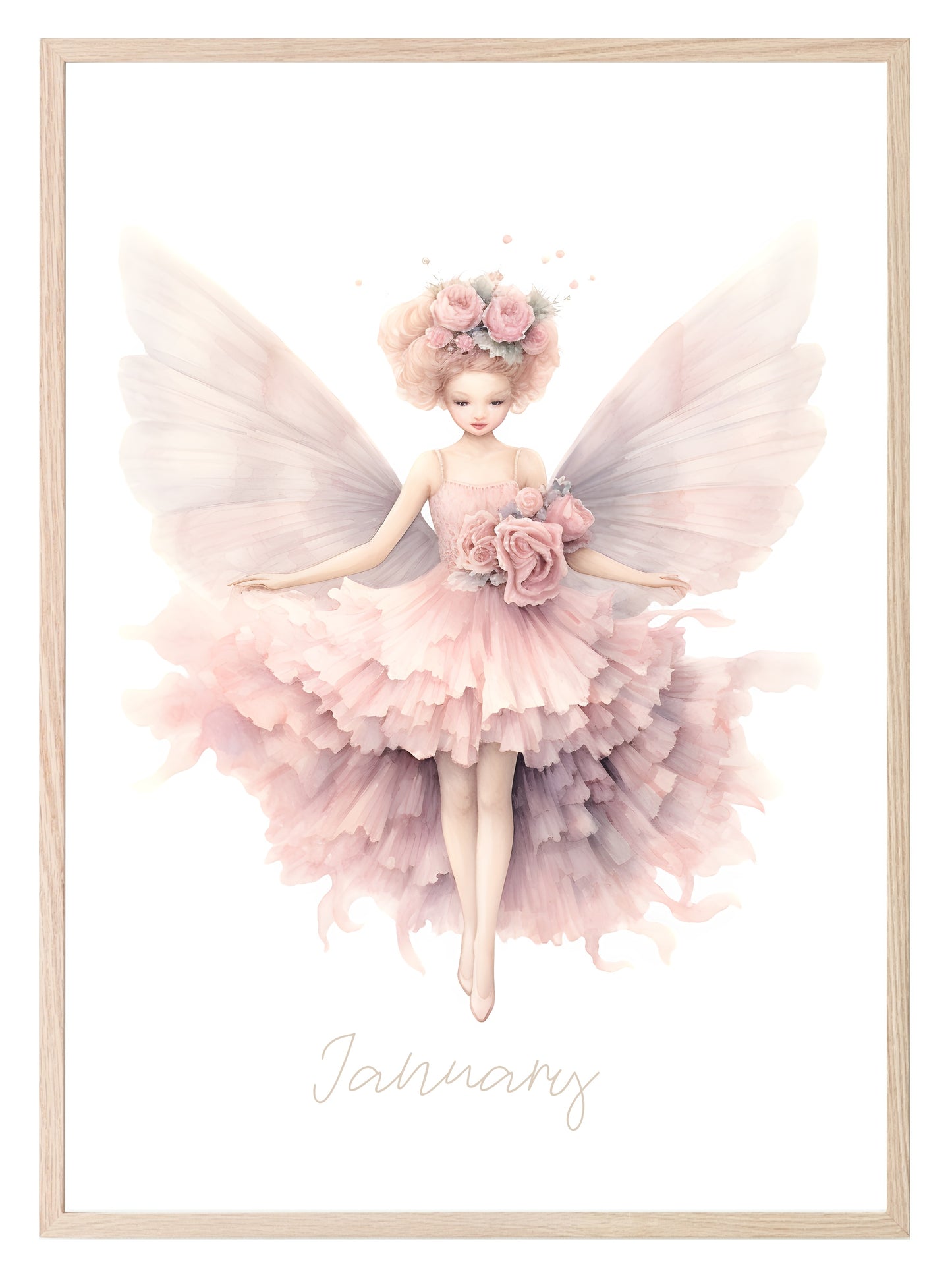 Birth Fairy Print | Floral Birthday Wall Art January