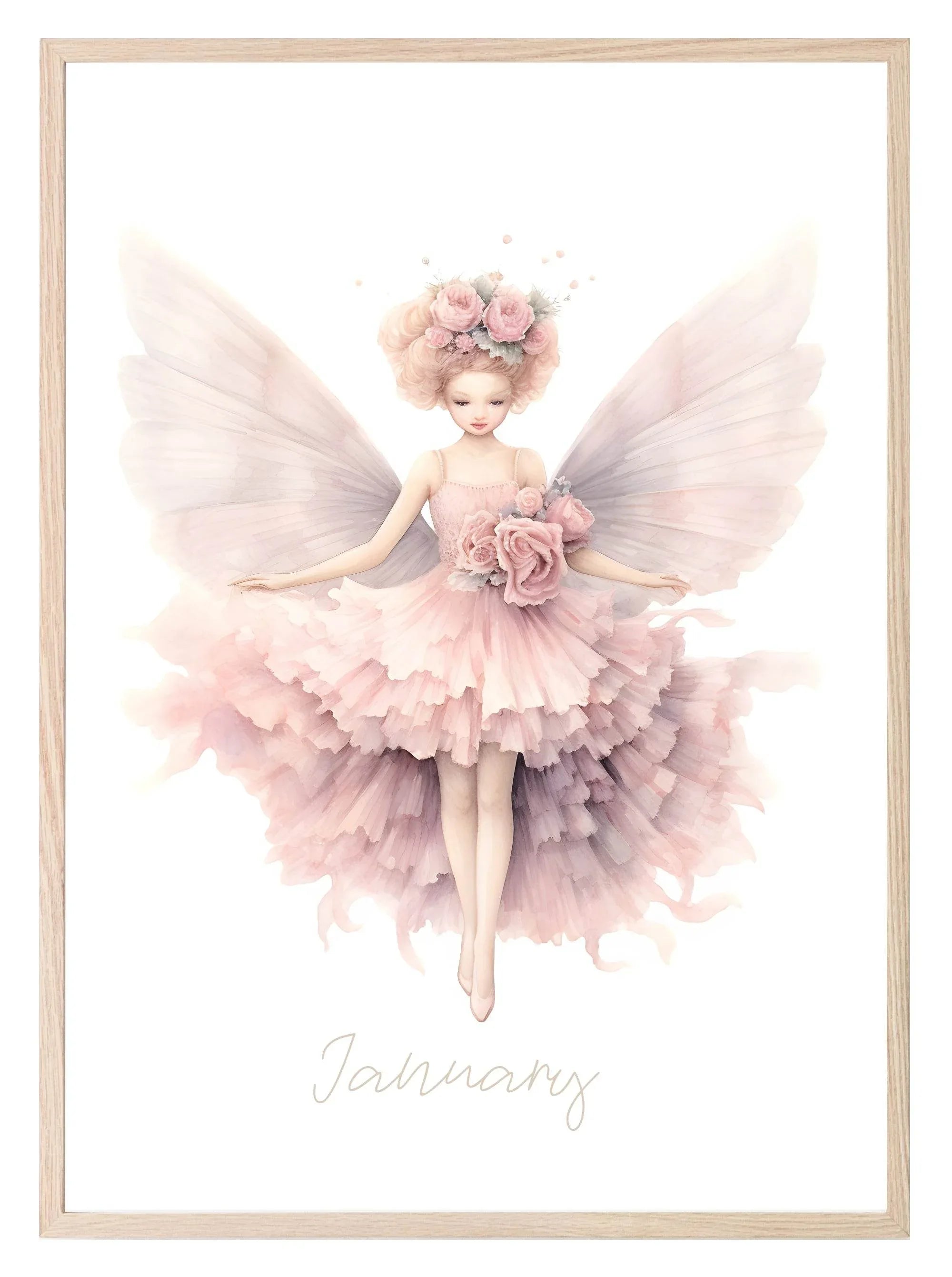 Birth Fairy Print | Floral Birthday Wall Art - Larosier Prints