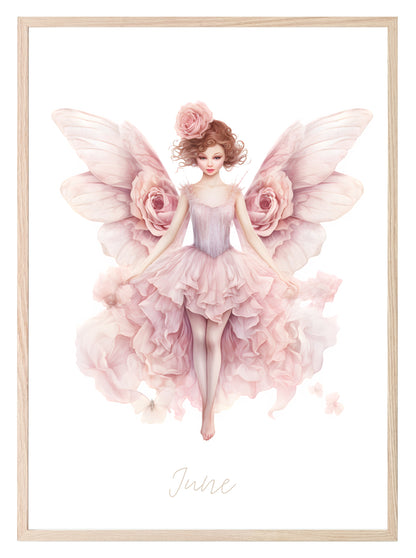 Birth Fairy Print | Floral Birthday Wall Art June