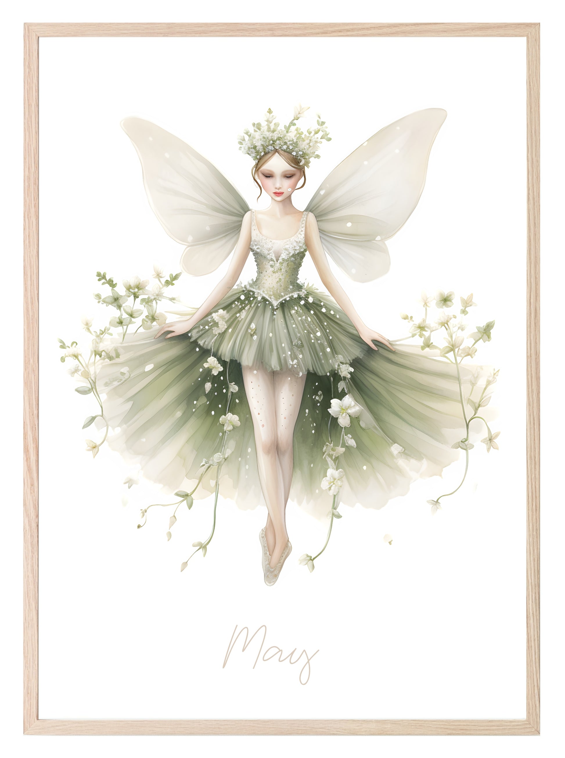 Birth Fairy Print | Floral Birthday Wall Art May