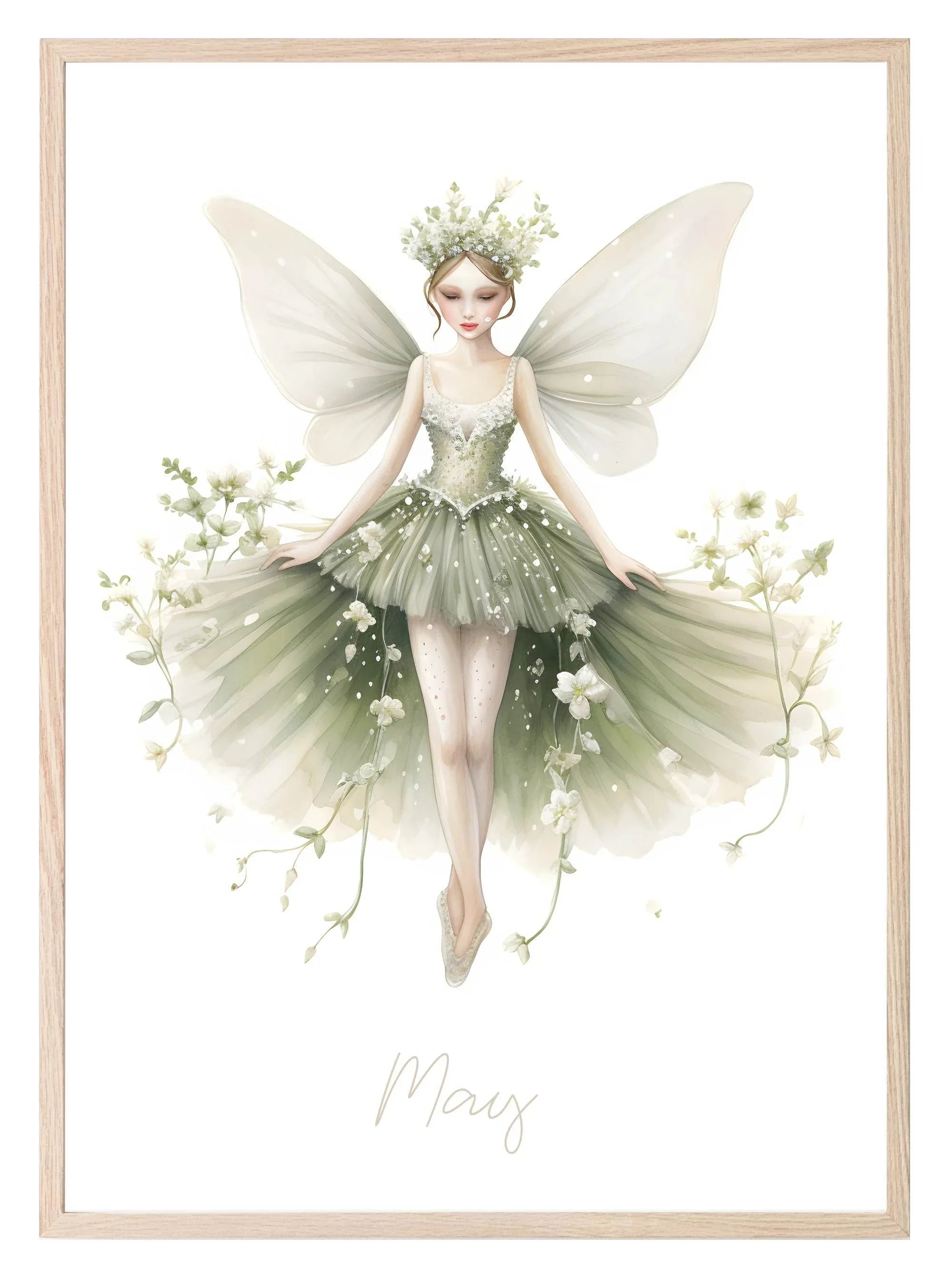 Birth Fairy Print | Floral Birthday Wall Art - Larosier Prints