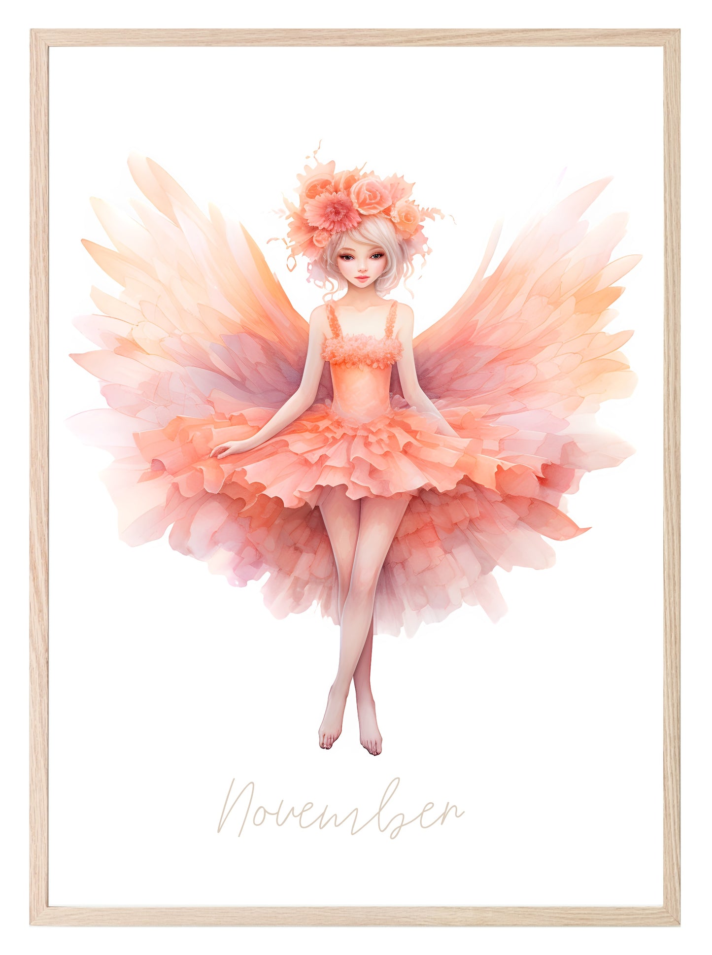 Birth Fairy Print | Floral Birthday Wall Art November