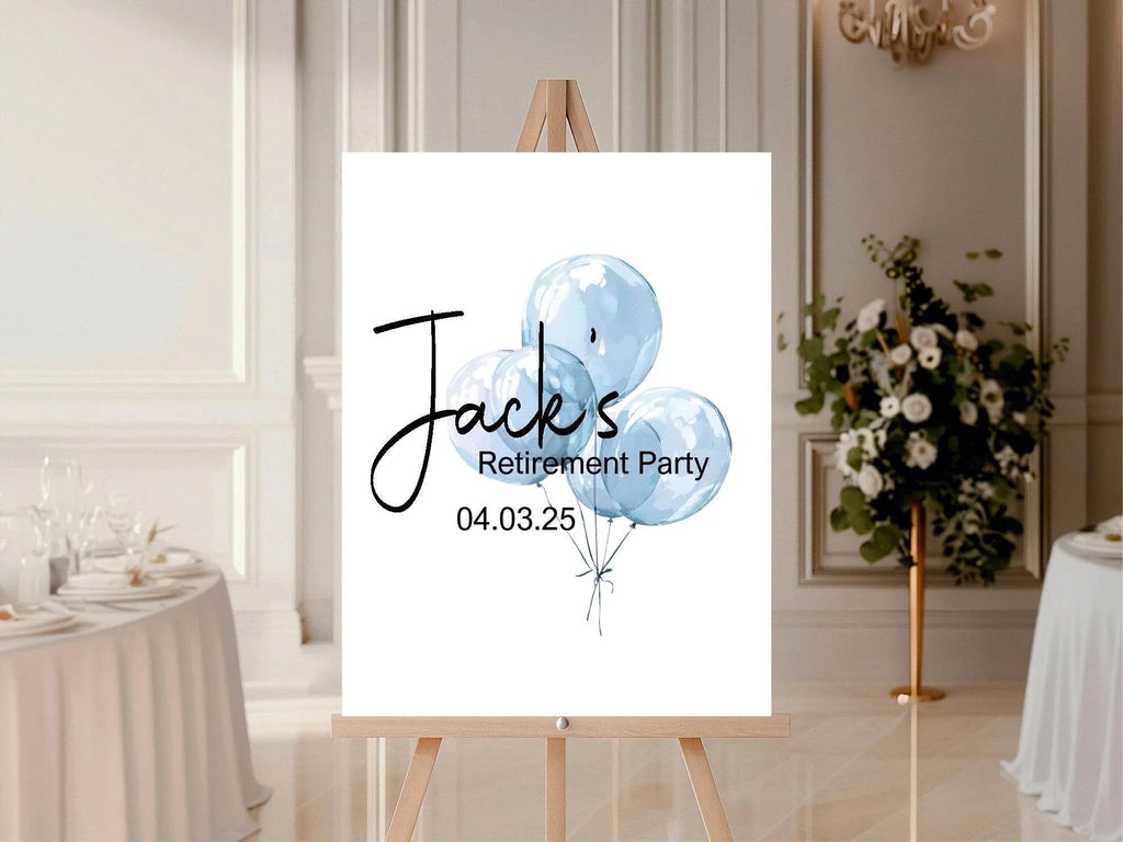 Balloons Retirement Party Sign - Larosier Prints