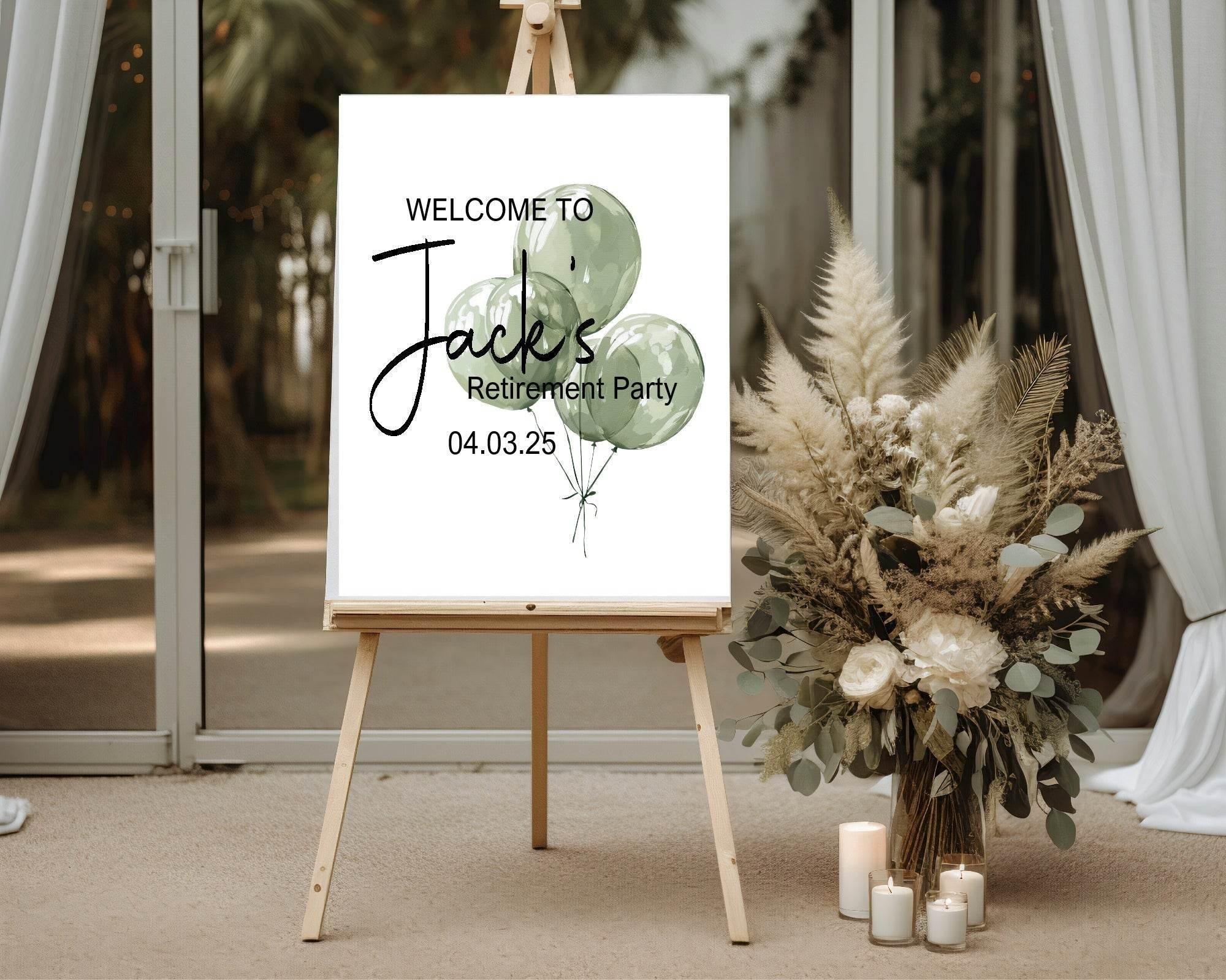 Balloons Retirement Party Sign - Larosier Prints