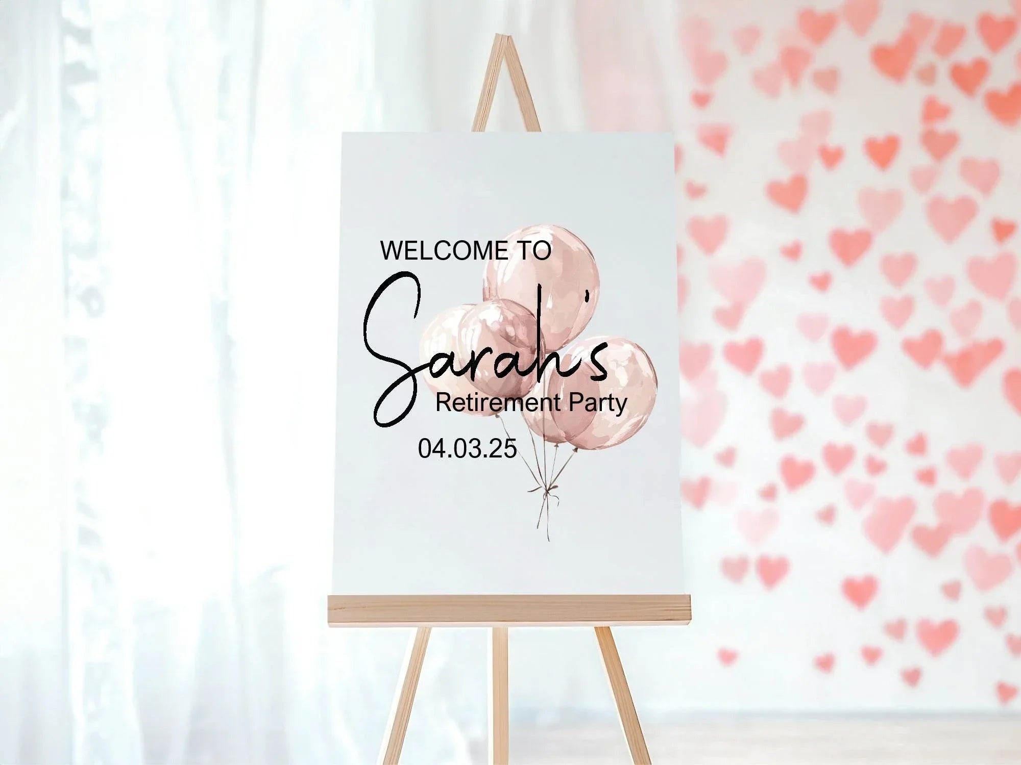 Balloons Retirement Party Sign - Larosier Prints