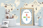 Blue Football Directions Poster | Educational Wall Art