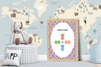 Pink Football Directions Poster | Educational Wall Art