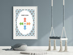 Blue Football Directions Poster | Educational Wall Art
