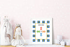 Blue Checked & Stars Directions Poster | Educational Wall Art